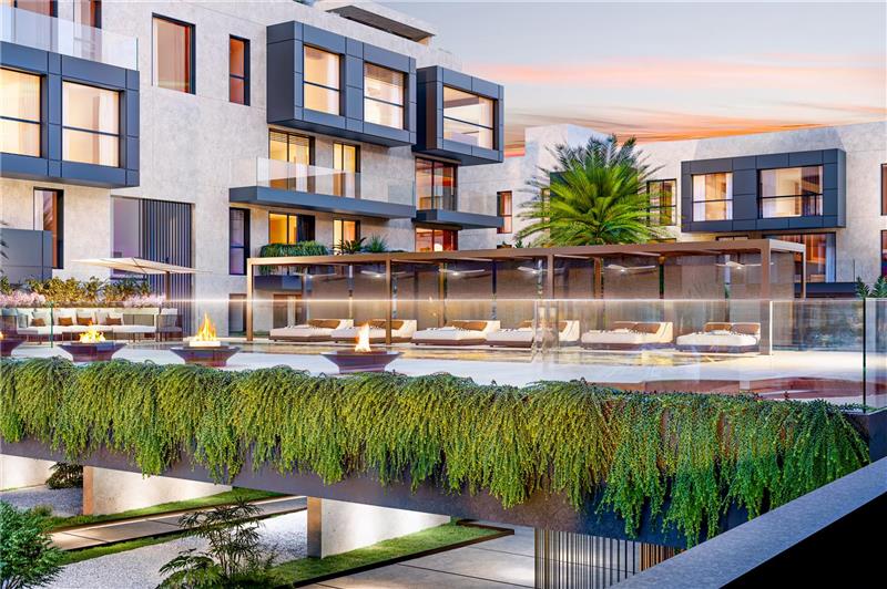 New construction. Luxury designer flat in a residential complex with communal swimming pool,